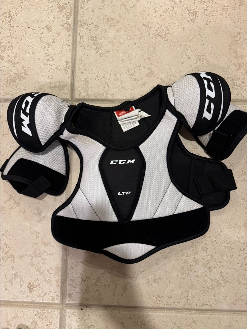 CCM Kids' White & Black Shoulder Pads - LTP